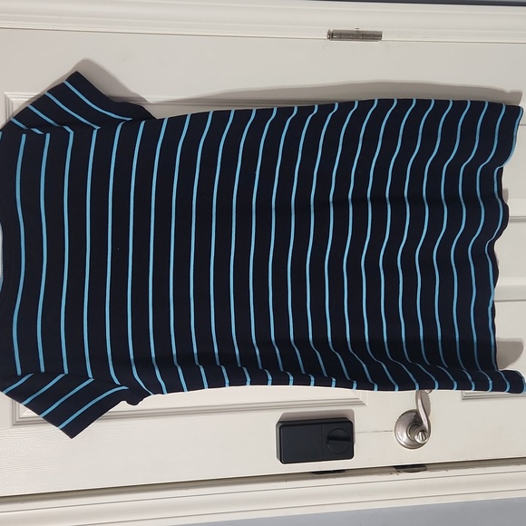 Talbots dress navy and blue stripes XLP - Picture 3 of 4